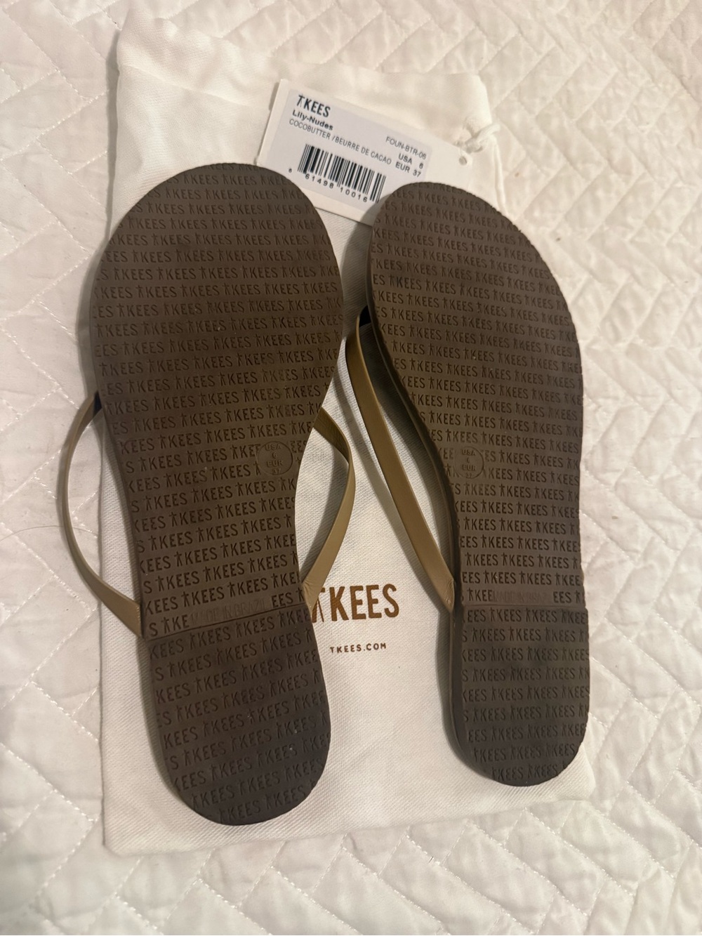 TKEES Lily Flip Flops in Cocoa Butter - Picture 7 of 8